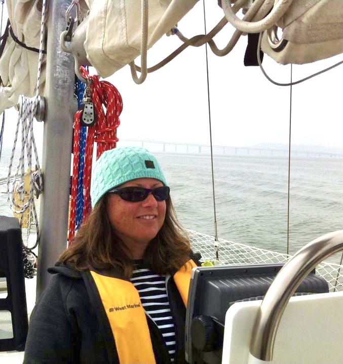 Lisa rush sailing a boat